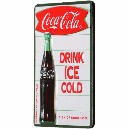 Coca-Cola Retro Styled Drink Ice Cold Coca-Cola Embossed Tin Magnet